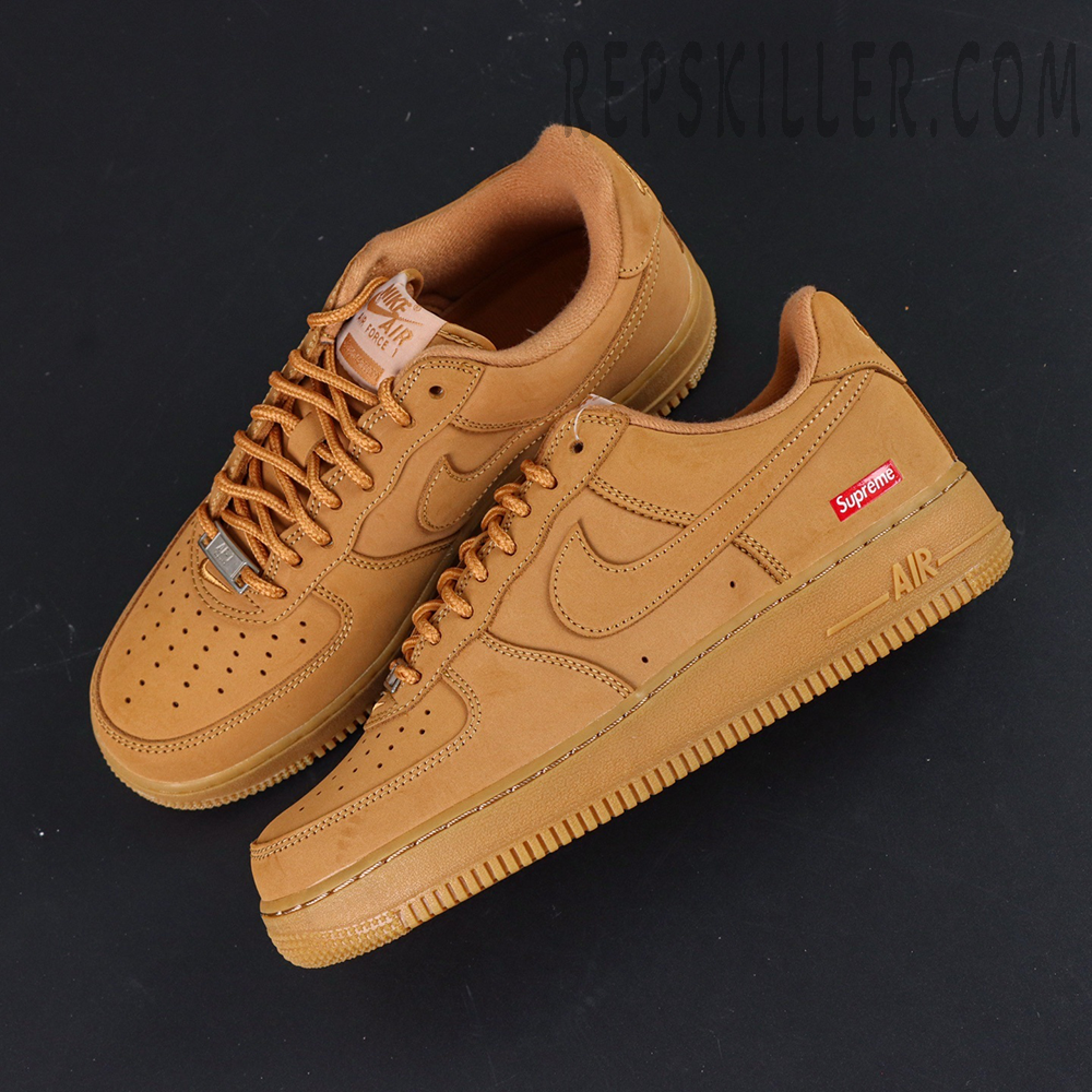 Sup X Air Force 1 Low Sp Box Logo Wheat