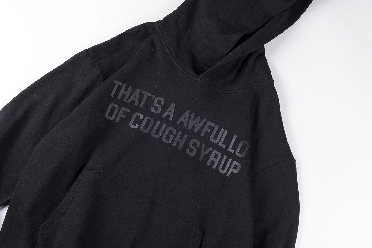 Thats A Awful Lot Of Cough Syrup Black Logo Hoodie