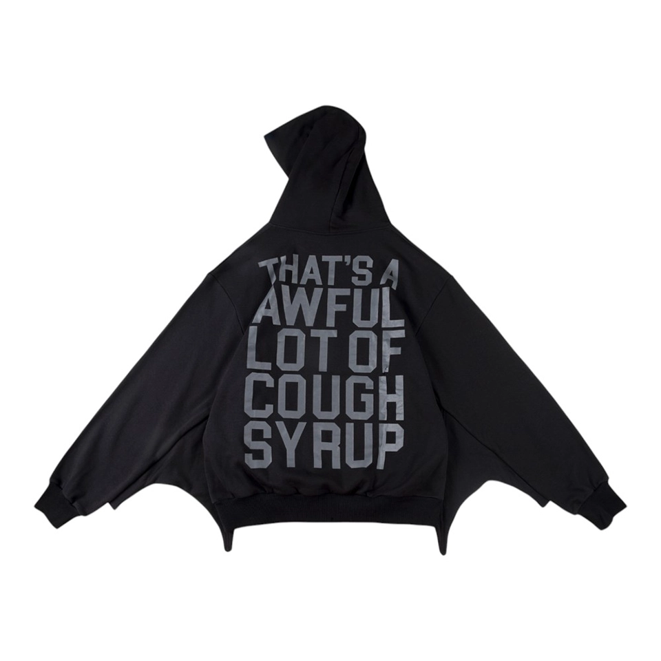 Thats A Awful Lot Of Cough Syrup Oversized Black Hoodie