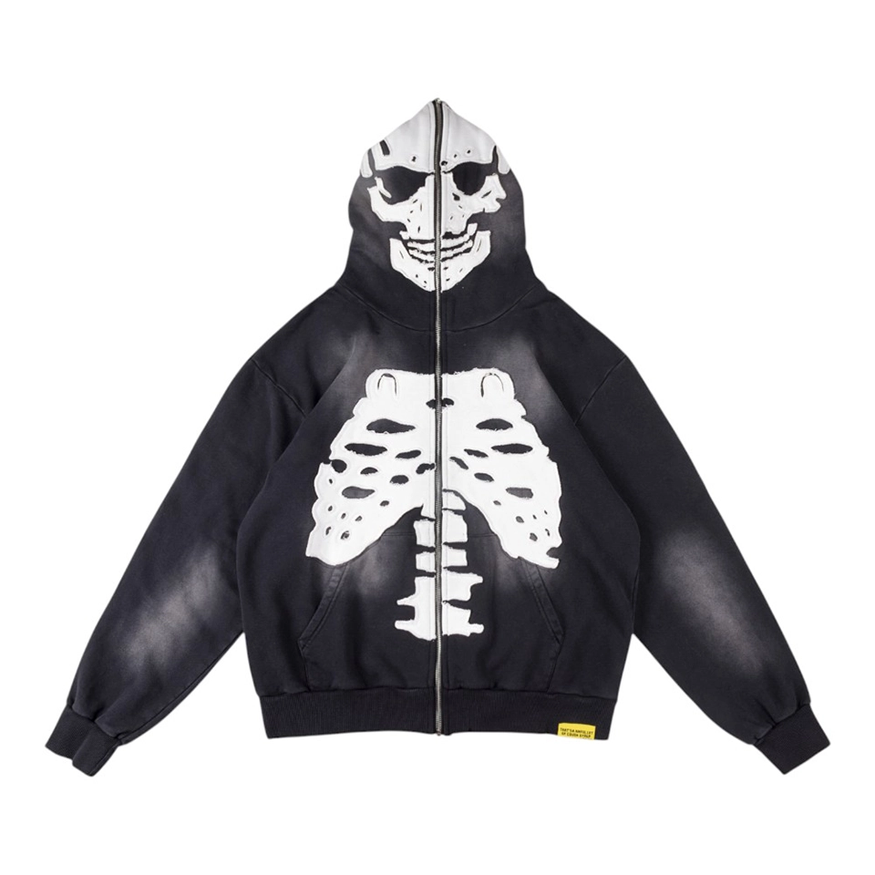 Thats A Awful Lot Of Cough Syrup Skeleton Print Full Zip Hoodie