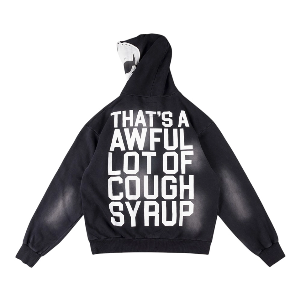 Thats A Awful Lot Of Cough Syrup Skeleton Print Full Zip Hoodie