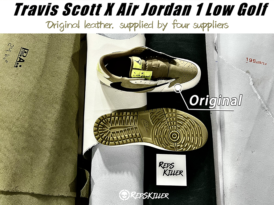 Travis Scott X Air Jordan 1 Low Golf Neutral Olive Replica – Image 2 Travis Scott x Air Jordan 1 Low Golf 'Neutral Olive' Replica