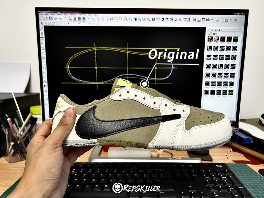 Travis Scott X Air Jordan 1 Low Golf Neutral Olive Replica – Image 1 Travis Scott x Air Jordan 1 Low Golf 'Neutral Olive' Replica