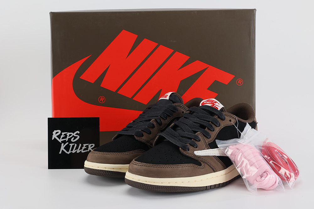 Travis Scott X Air Jordan 1 Low Mocha Sample – Image 1 Travis Scott x Air Jordan 1 Low 'Mocha' Replica