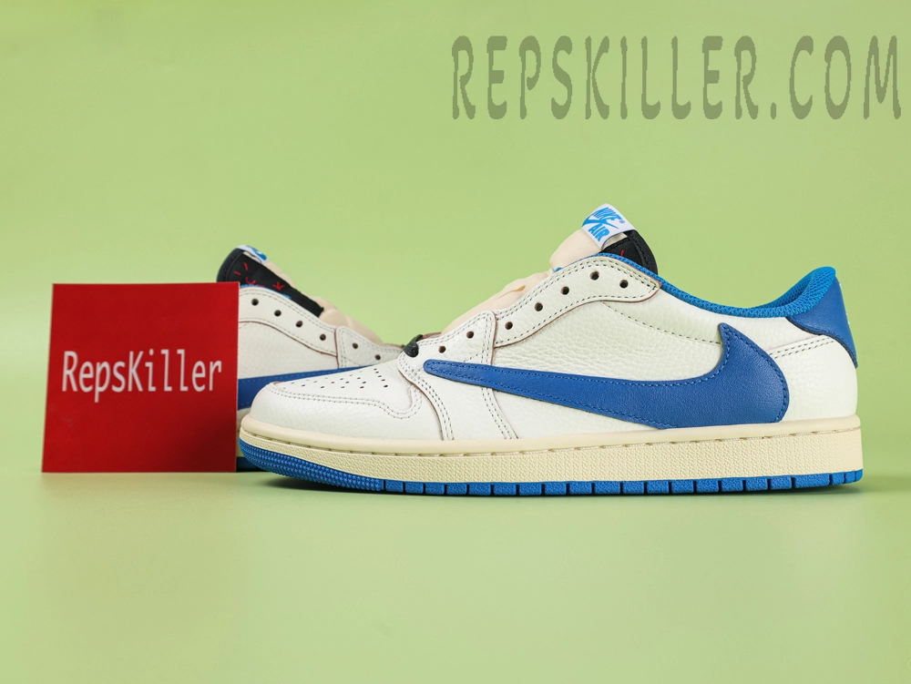 Travis Scott X Fragment X Air Jordan 1 Low Og Military Blue
