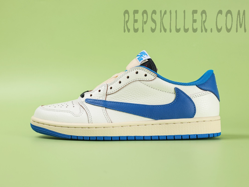 Travis Scott X Fragment X Air Jordan 1 Low Og Military Blue