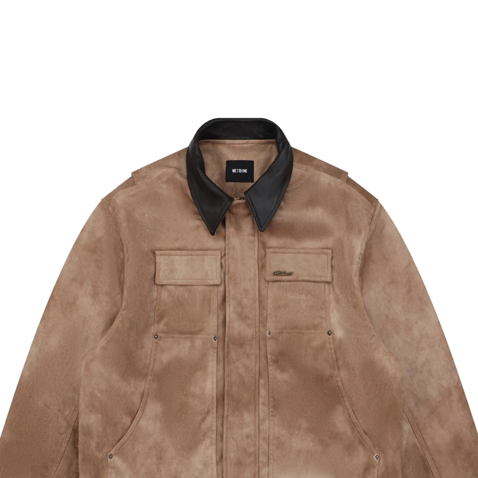 We11Done Faux Suede Leather Collar Padded Jacket