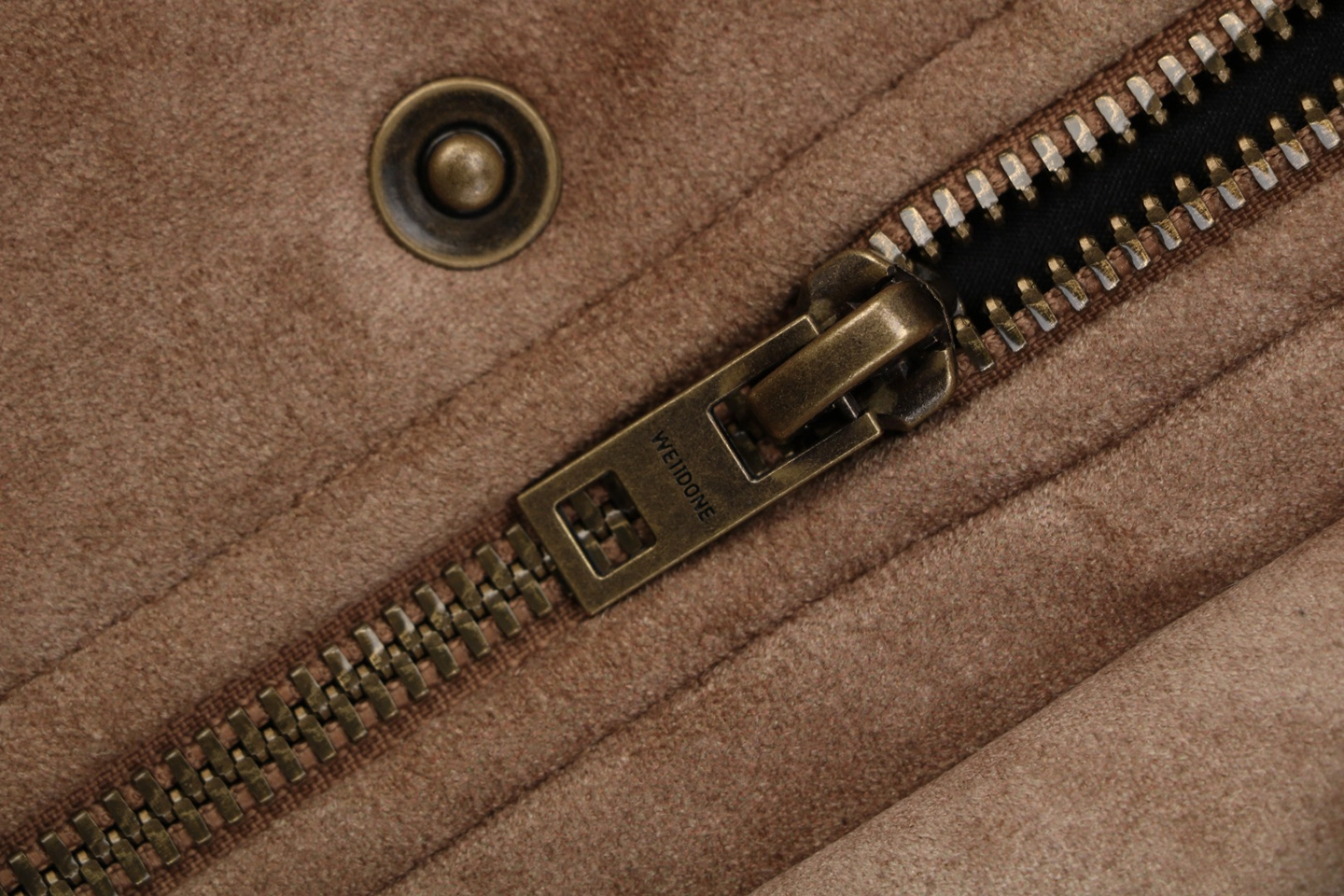 We11Done Faux Suede Leather Collar Padded Jacket