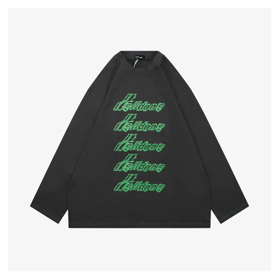 We11Done Neon Green Repeated Logo Printed Shirt