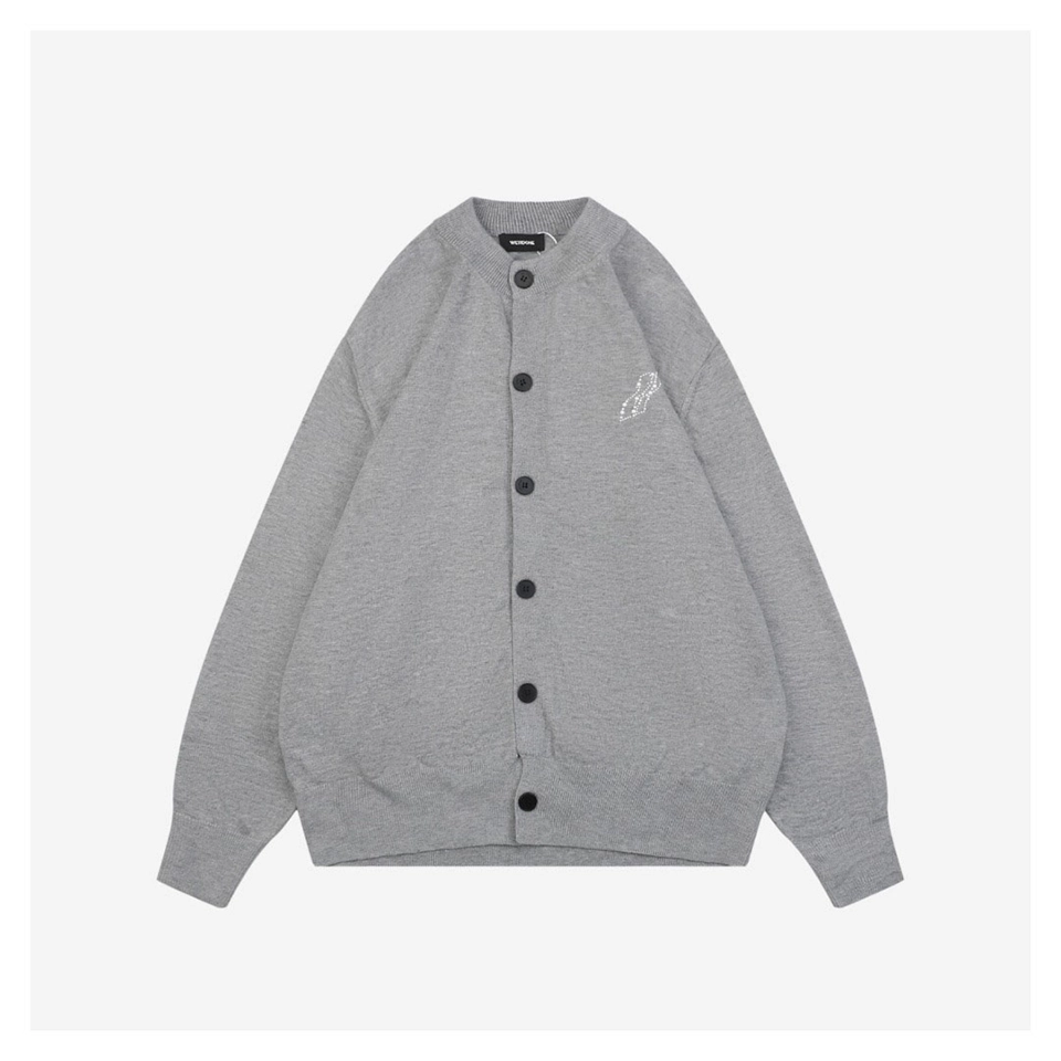 We11Done Pearl W Logo Cotton Cardigan