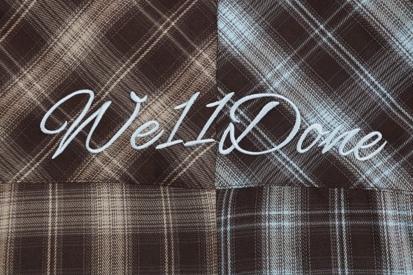 We11Done Plaid Panel Embroidered Shirt