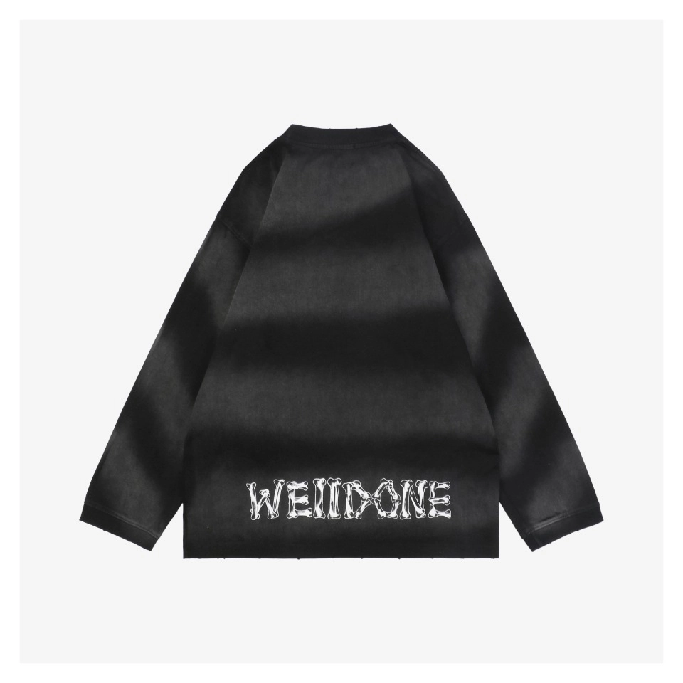 We11Done Skeleton Raised Hands Bear Print Long Sleeve Shirt