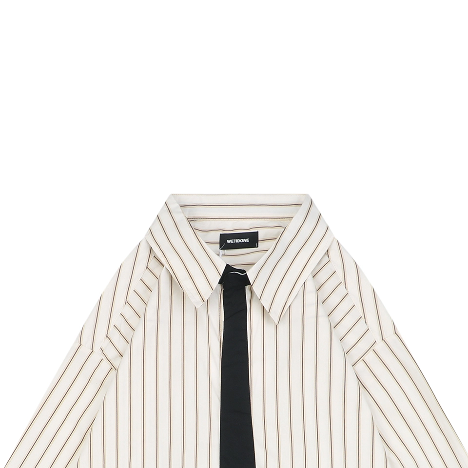 We11Done Striped Tie Detail Shirt