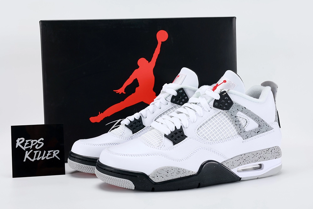 Air Jordan 4 Retro Og White Cement – Image 1 Air Jordan 4 Retro OG White Cement replica