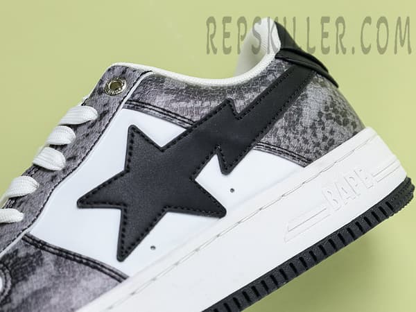 A Bathing Ape Bapesta Snakeskin Black Low Sneakers
