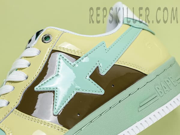 A Bathing Ape Bapesta Nostalgic Yellow Green Low Sneakers
