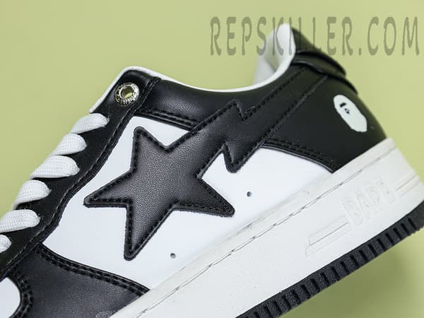 A Bathing Ape Bapesta Black White Low Sneakers