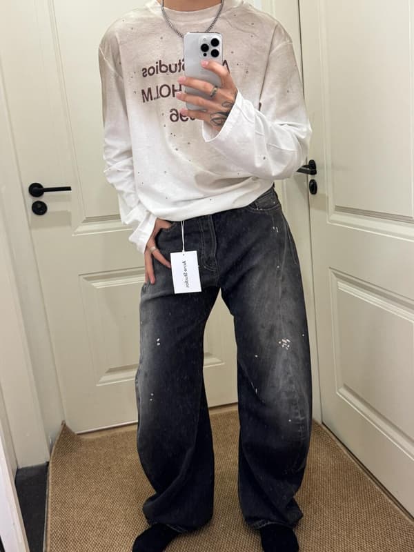 Acne Studios 2006M Paint Splatter Denim Jeans