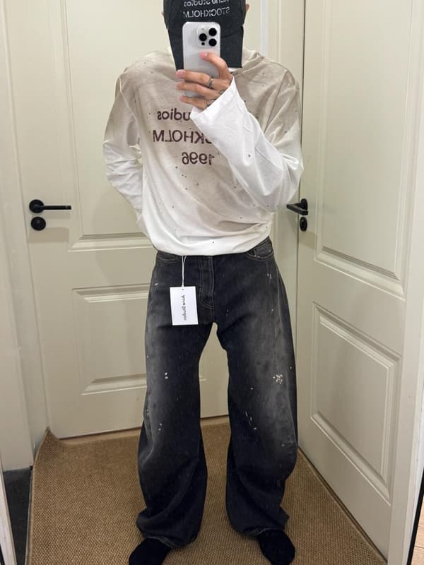 Acne Studios 2006M Paint Splatter Denim Jeans