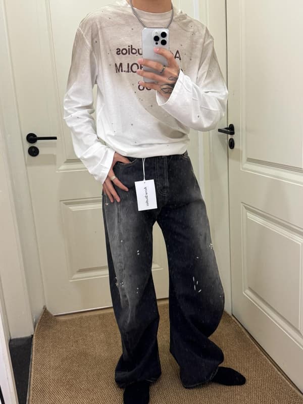 Acne Studios 2006M Paint Splatter Denim Jeans
