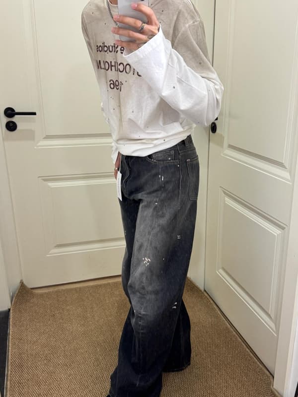 Acne Studios 2006M Paint Splatter Denim Jeans