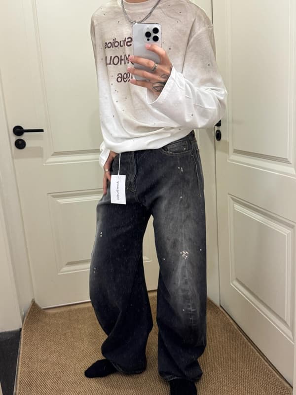 Acne Studios 2006M Paint Splatter Denim Jeans