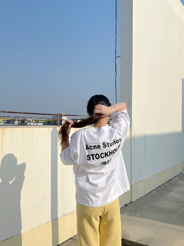 Acne Studios Back 1996 Silicone Letter Print Short Sleeve Shirt White