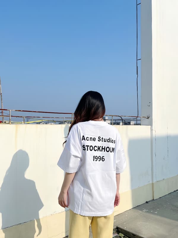 Acne Studios Back 1996 Silicone Letter Print Short Sleeve Shirt White