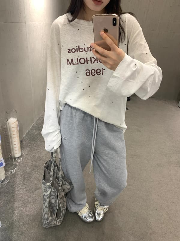 Acne Studios Distressed 1996 Rhinestone Lettering Shirt – Image 3 Acne Studios Distressed 1996 Rhinestone Lettering Shirt