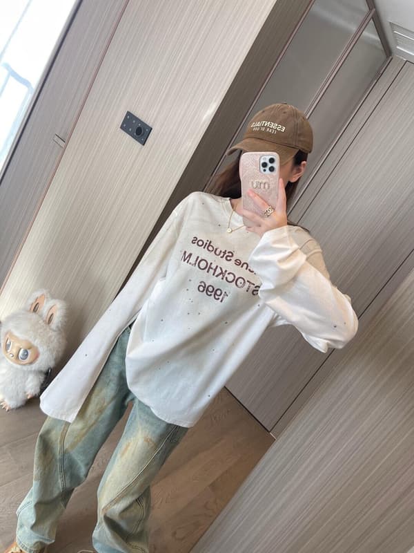 Acne Studios Distressed 1996 Rhinestone Lettering Shirt – Image 6 Acne Studios Distressed 1996 Rhinestone Lettering Shirt