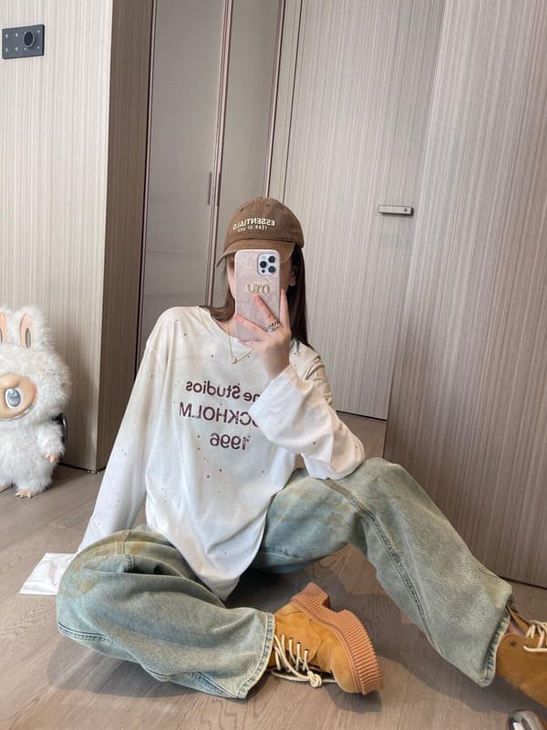 Acne Studios Distressed 1996 Rhinestone Lettering Shirt – Image 7 Acne Studios Distressed 1996 Rhinestone Lettering Shirt
