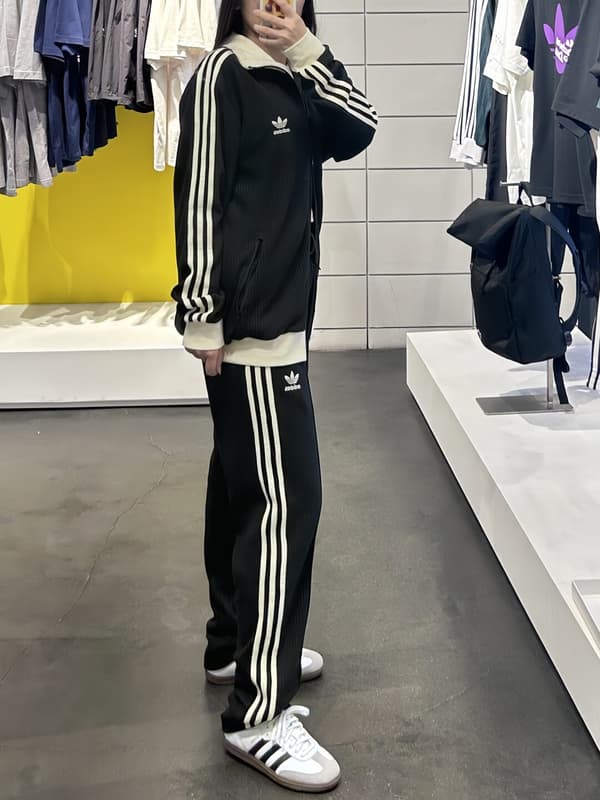 Adidas Trefoil Waffle Textured Jacket Black 2 – Image 1 Adidas Trefoil Waffle Textured Jacket Black 2