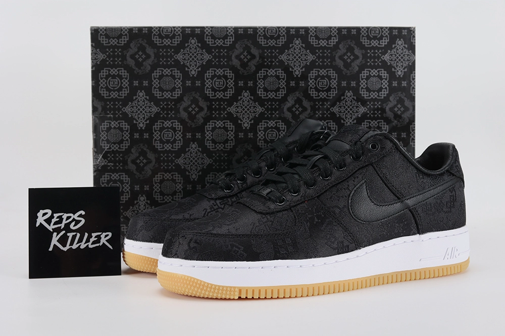 Fragment Design X Clot X Air Force 1 Black Silk Replica – Image 1 fragment-design-x-clot-x-air-force 1-'black silk' replica