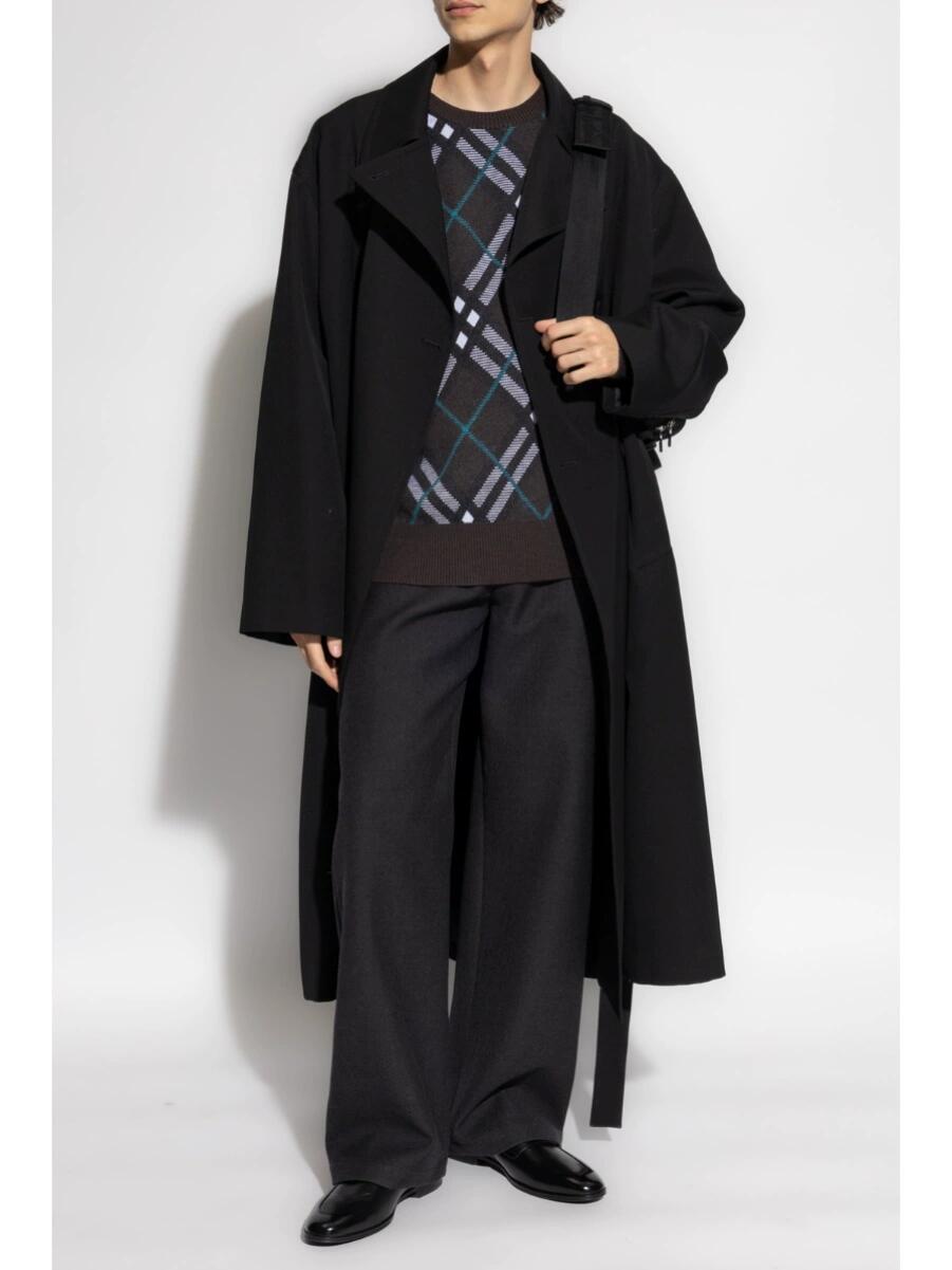 Bbrry Diagonal Plaid Round Neck Sweater – Image 2 Bbrry Diagonal Plaid Round Neck Sweater – Image 2