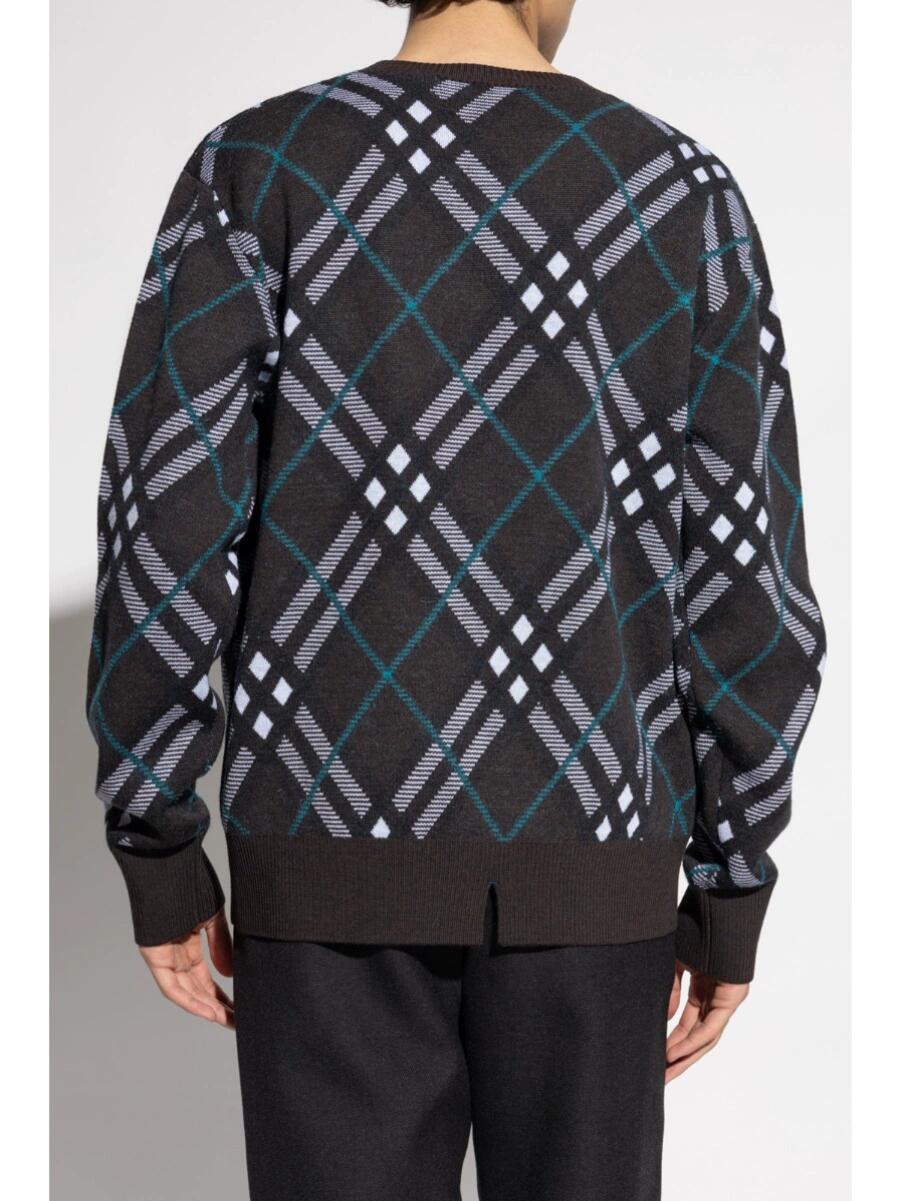 Bbrry Diagonal Plaid Round Neck Sweater – Image 3 Bbrry Diagonal Plaid Round Neck Sweater – Image 3
