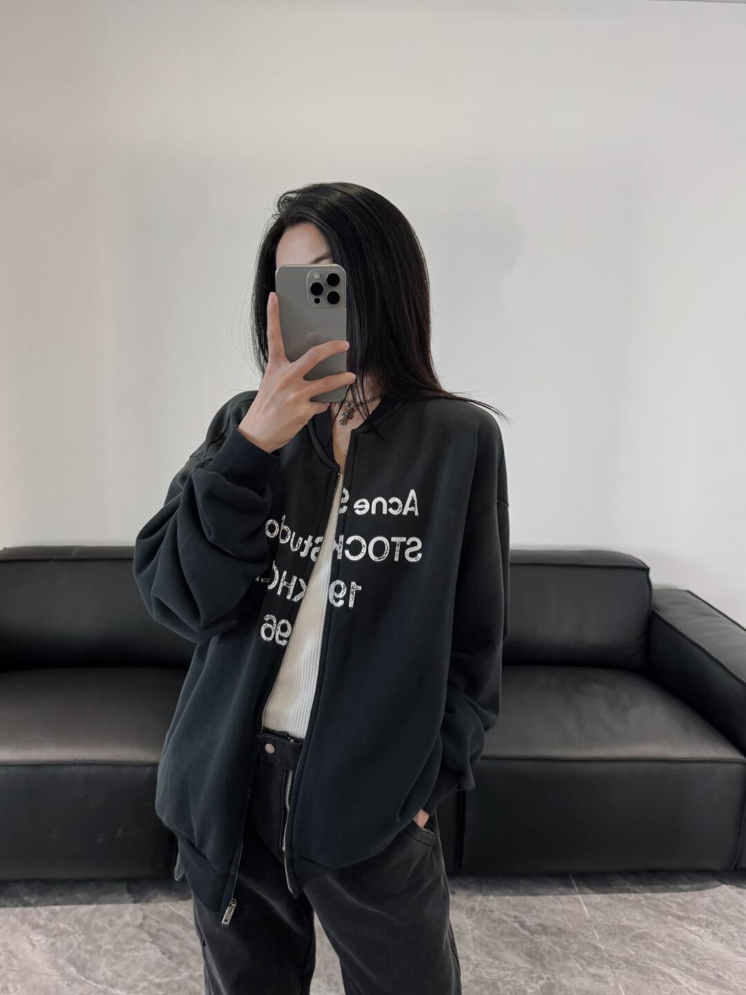 Acne Studios Front 1996 Distressed Lettering Jacket – Image 2 Acne Studios Front 1996 Distressed Lettering Jacket – Image 2