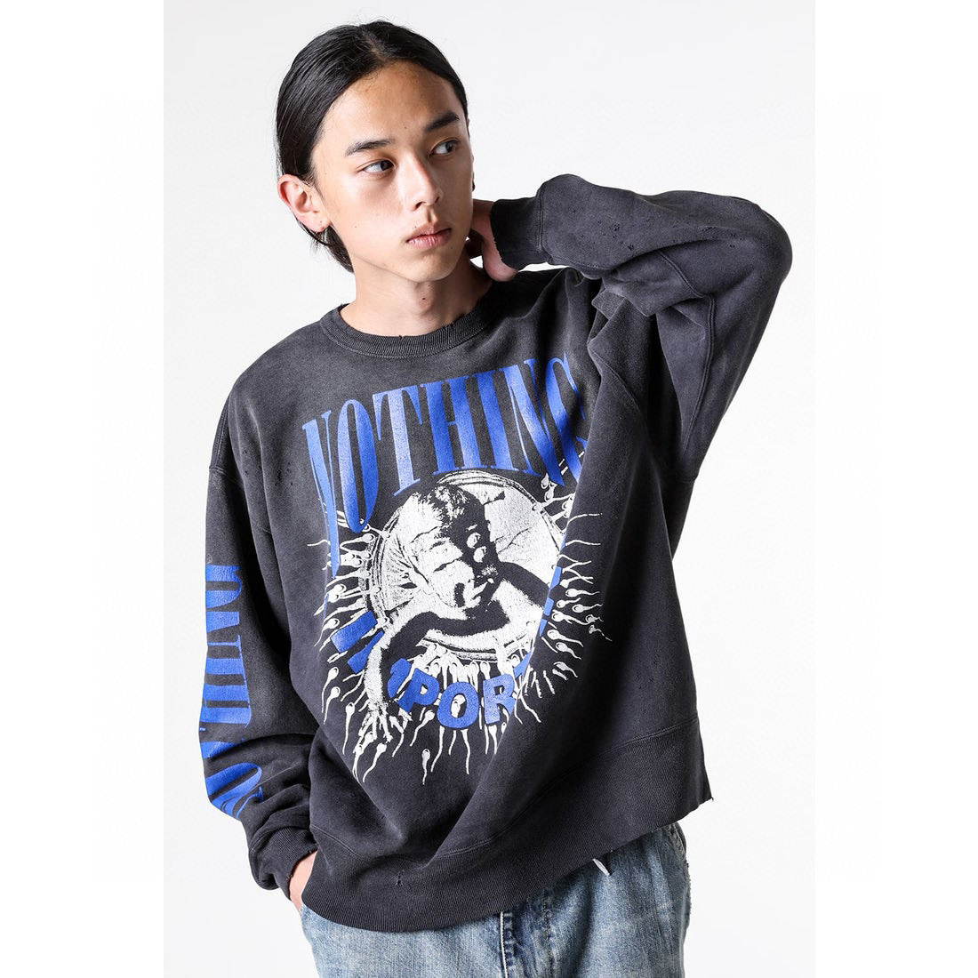 Saint Michael Holy Infant Tadpole Print Crewneck Sweatshirt &ndash; Image 3