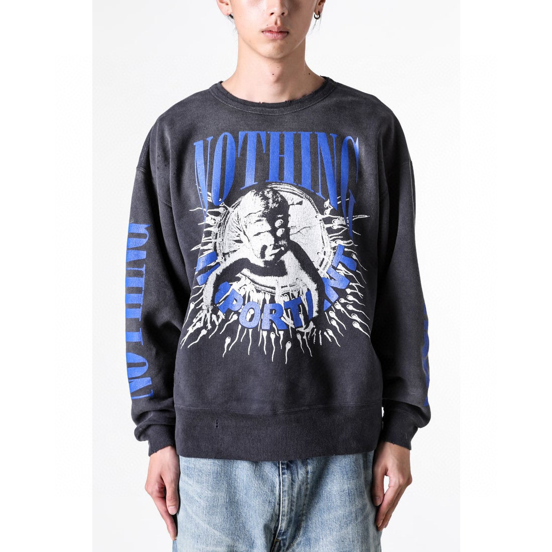 Saint Michael Holy Infant Tadpole Print Crewneck Sweatshirt &ndash; Image 4