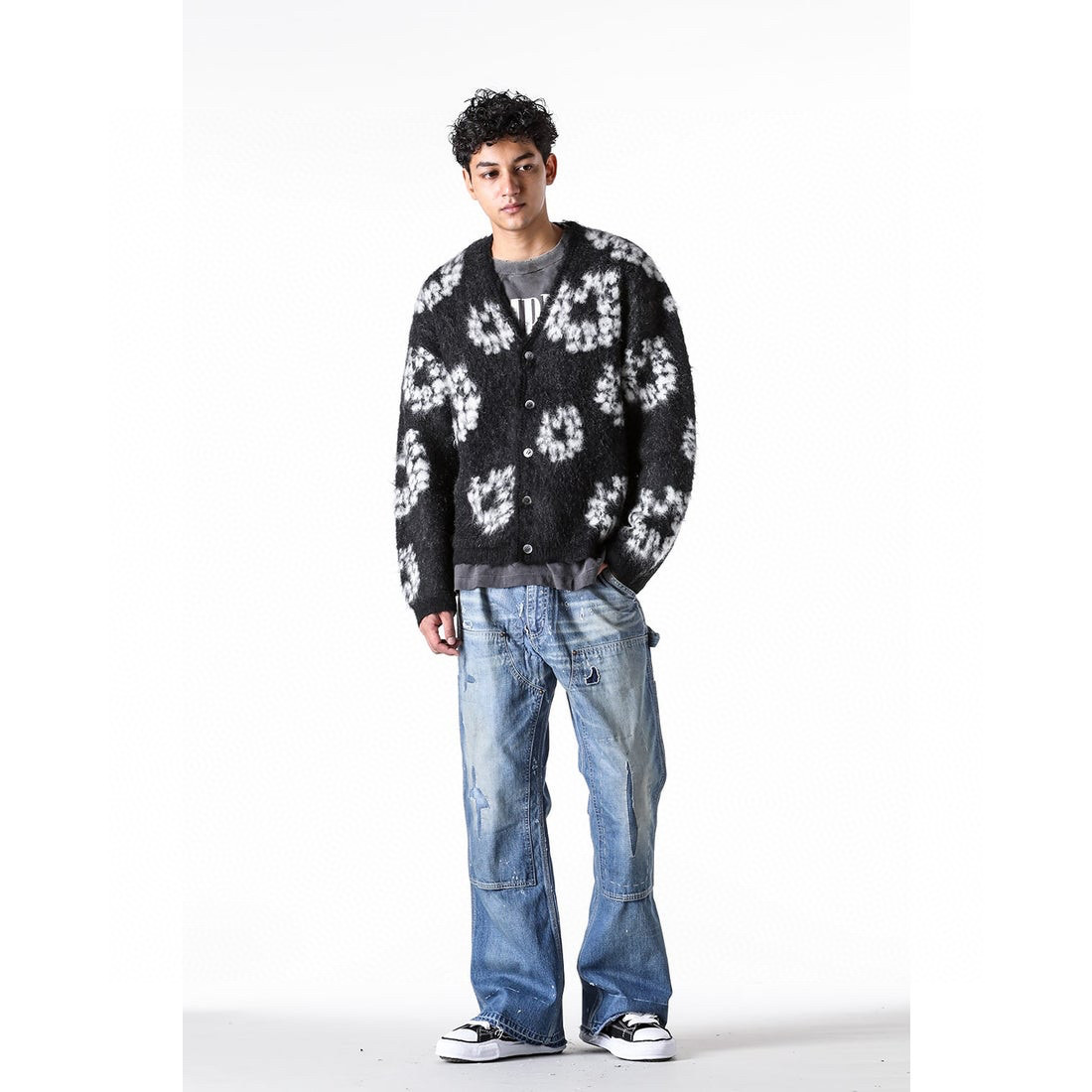 Saint Michael Cotton Pattern Cardigan Sweater &ndash; Image 1