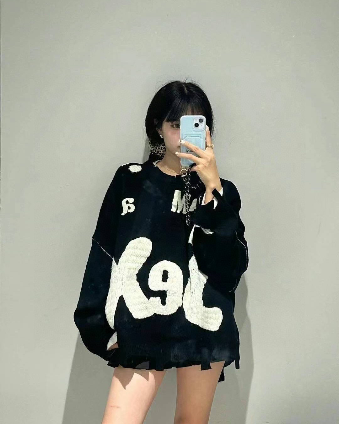 Saint Michael Sex Hand Embroidered Crewneck Sweater – Image 1 Saint Michael Sex Hand Embroidered Crewneck Sweater – Image 1