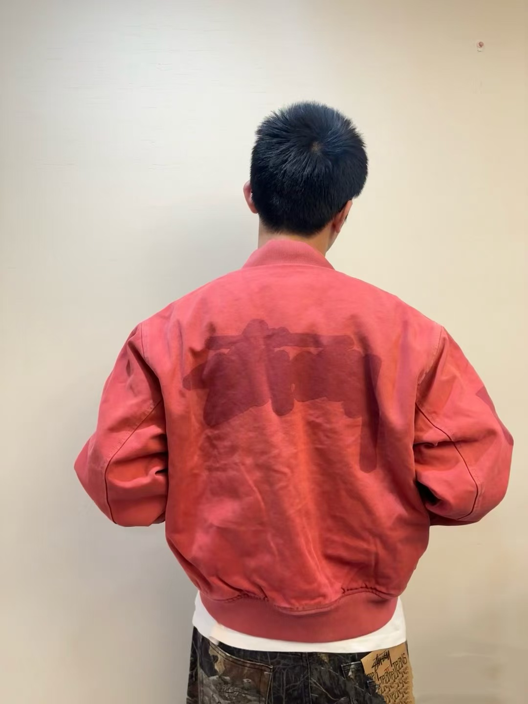 Stussy Blurred Graffiti Letter Print Jacket Red – Image 3 Stussy Blurred Graffiti Letter Print Jacket Red – Image 3