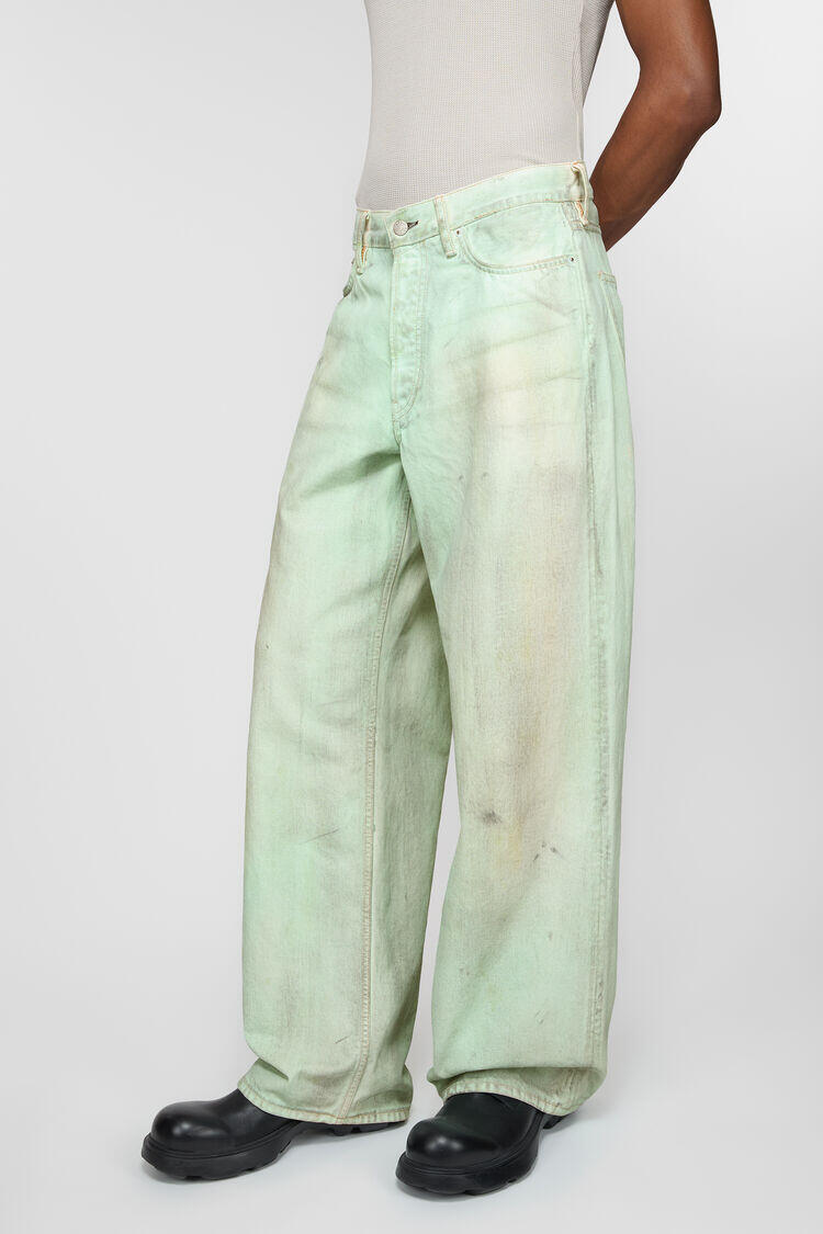 Acne Studios 1981M Fluorescent Mint Green Denim Jeans – Image 3 Acne Studios 1981M Fluorescent Mint Green Denim Jeans – Image 3