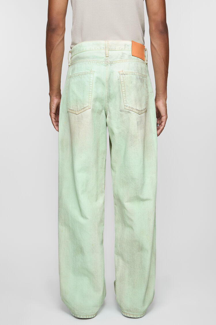 Acne Studios 1981M Fluorescent Mint Green Denim Jeans – Image 2 Acne Studios 1981M Fluorescent Mint Green Denim Jeans – Image 2