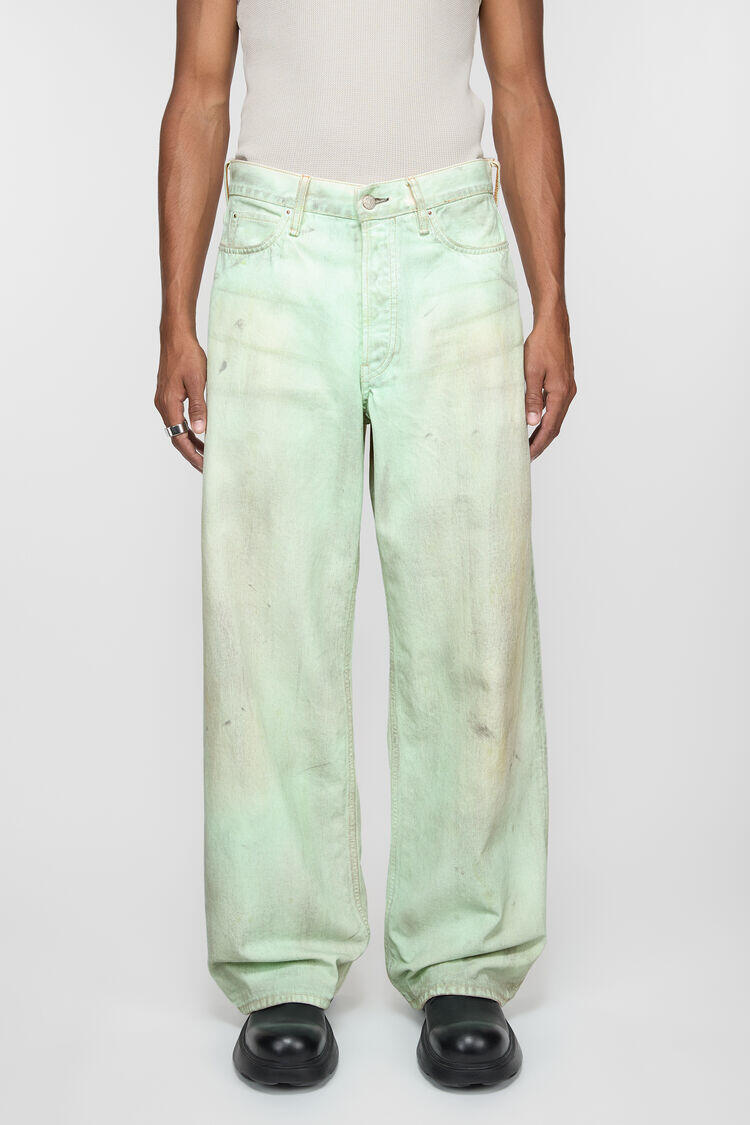 Acne Studios 1981M Fluorescent Mint Green Denim Jeans – Image 1 Acne Studios 1981M Fluorescent Mint Green Denim Jeans – Image 1