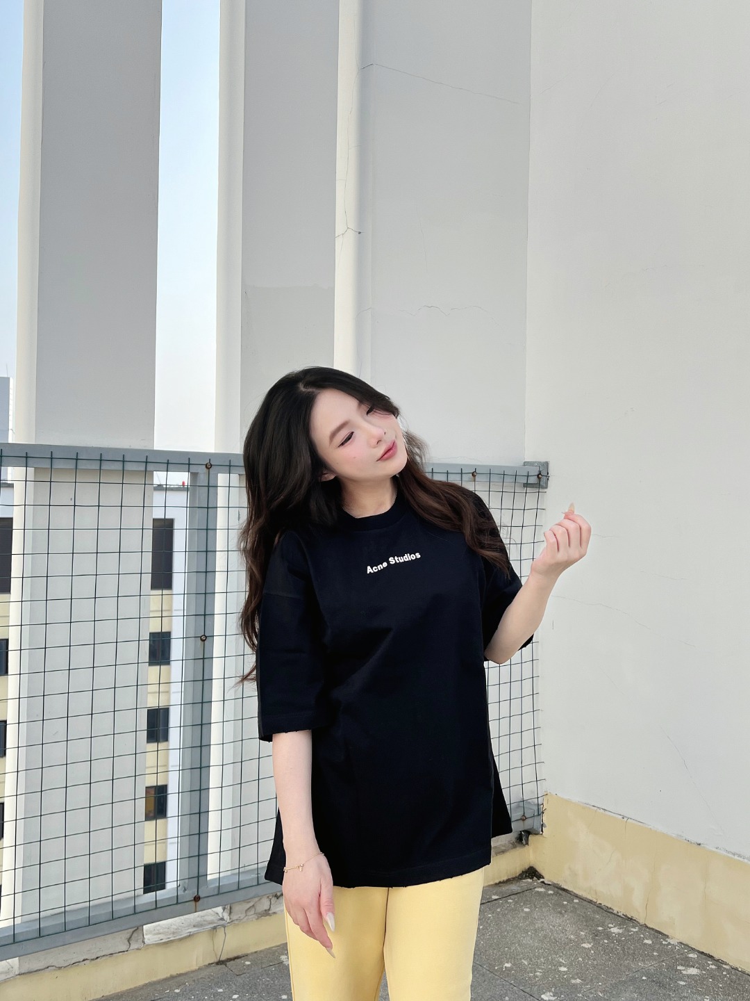Acne Studios Back 1996 Silicone Letter Print Short Sleeve Shirt Black – Image 3 Acne Studios Back 1996 Silicone Letter Print Short Sleeve Shirt Black – Image 3