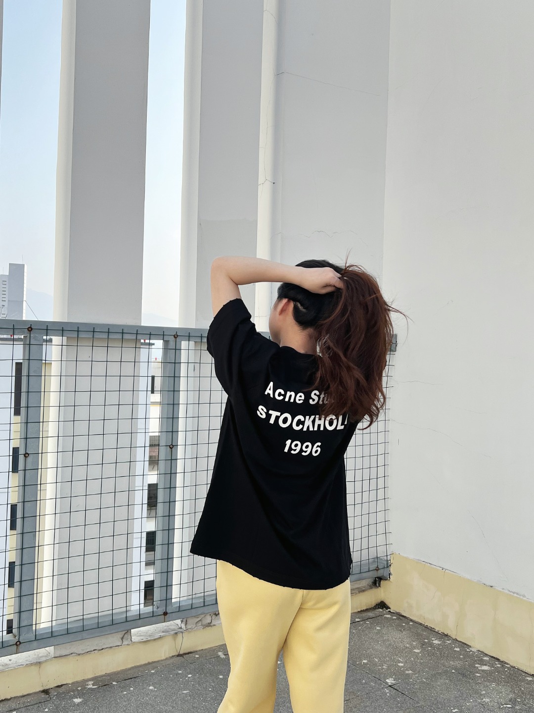 Acne Studios Back 1996 Silicone Letter Print Short Sleeve Shirt Black – Image 2 Acne Studios Back 1996 Silicone Letter Print Short Sleeve Shirt Black – Image 2
