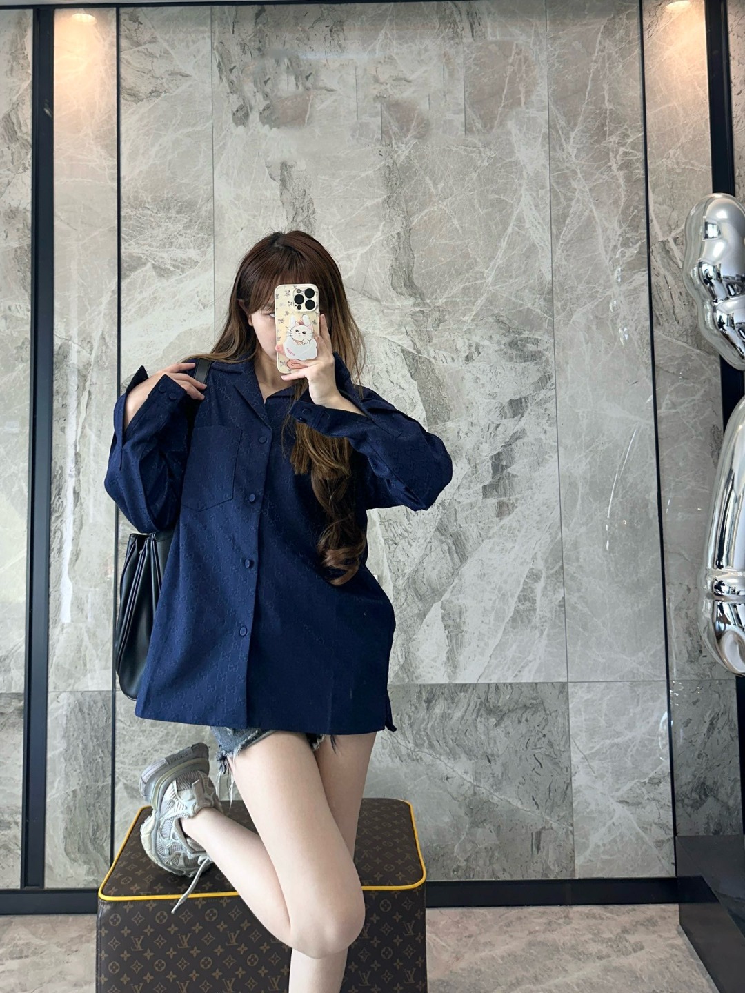 Gg Jacquard Collared Long Sleeve Shirt &ndash; Image 4