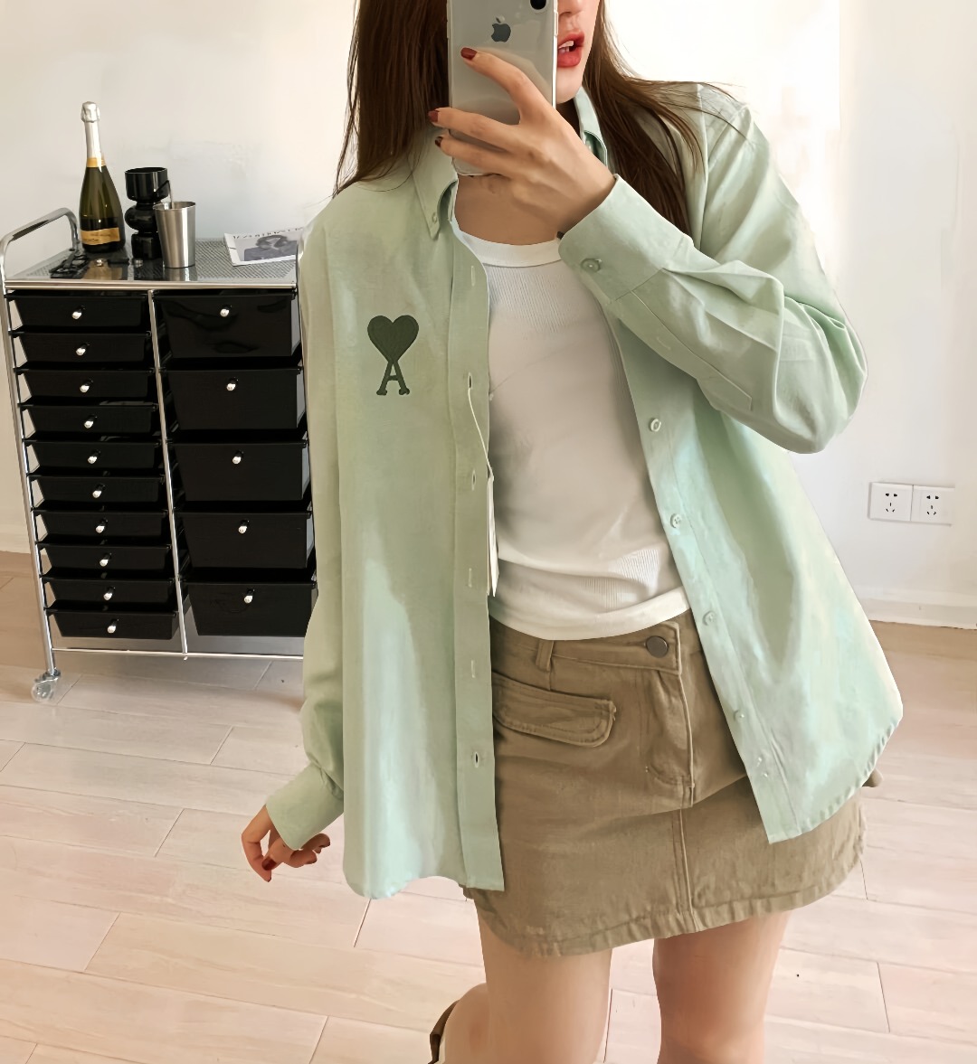 Ami Heart Logo Embroidered Shirt – Image 2 Ami Heart Logo Embroidered Shirt – Image 2