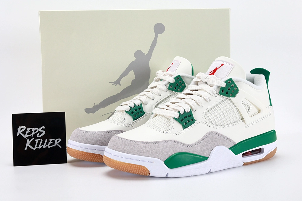 Nike Sb X Air Jordan 4 Retro Pine Green – Image 15 NK SB x Air Jordan 4 Retro 'Pine Green' replica