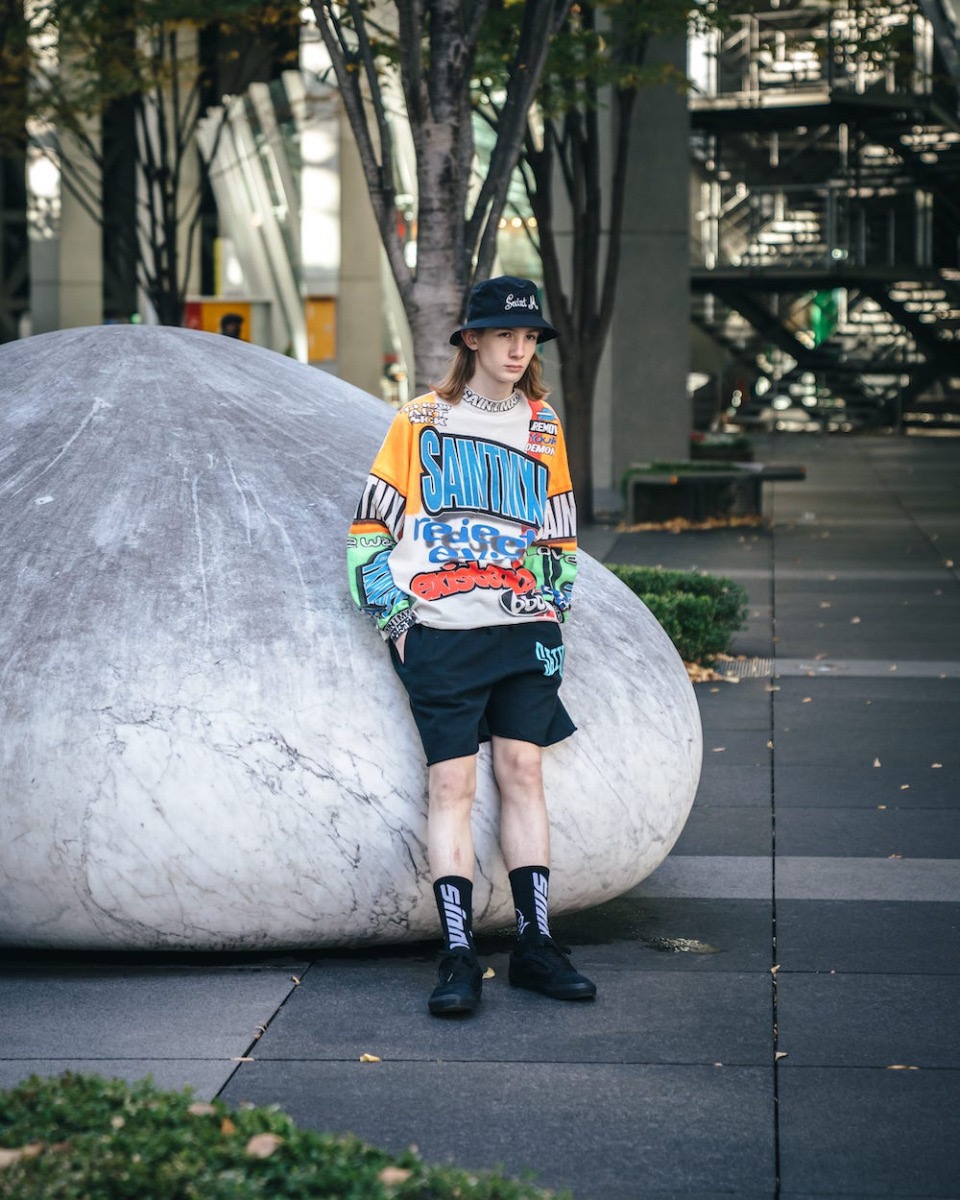 Saint Michael Street Font Print Shorts &ndash; Image 2